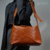 Radoce Bags - Tas Selempang Wanita - Tas Kulit Sapi Asli - REGINA Wood Cognac
