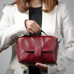 Radoce Bags - Selempang Wanita - Tas Kulit Sapi Asli - BELIZE HANDLE Maroon