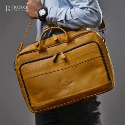 Radoce Bags - HAND BAG PRIA - Tas Kulit Sapi Asli - LEPY Nappa Tan